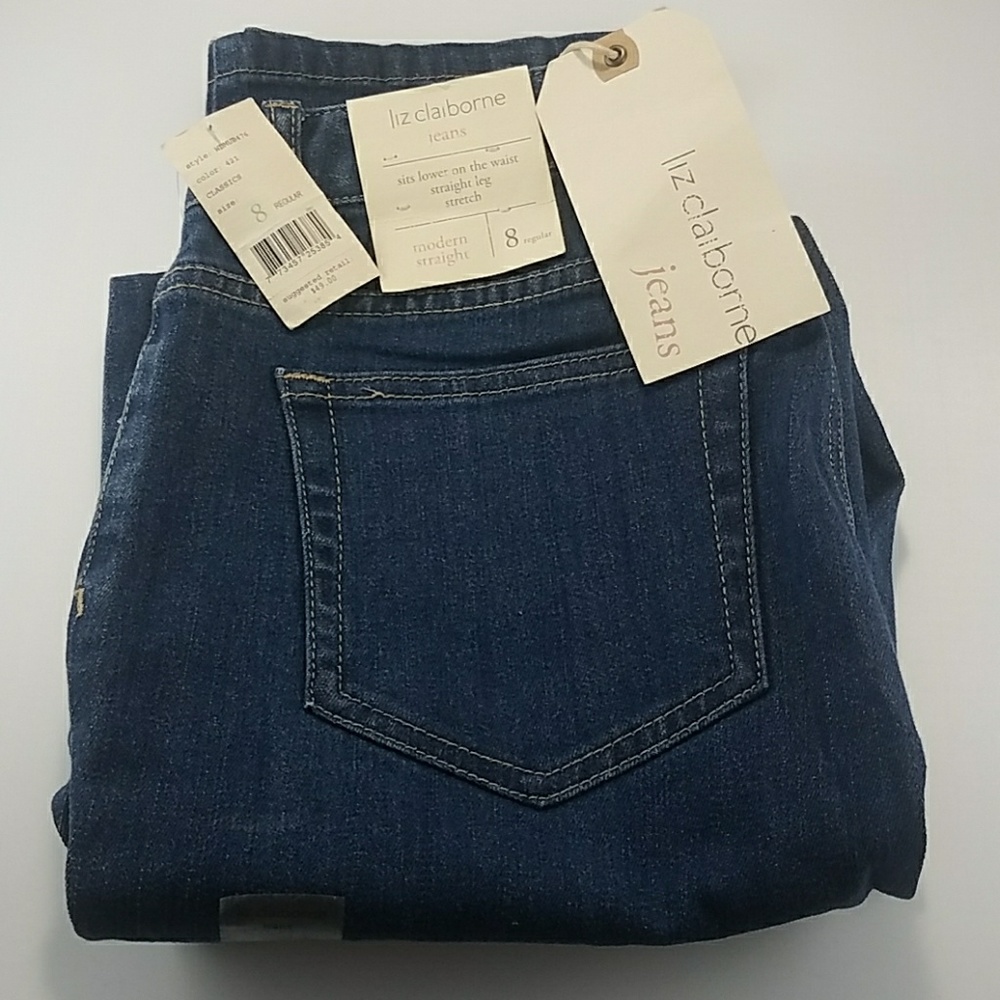 Liz Claiborne NWT Modern Straight Blue Jeans